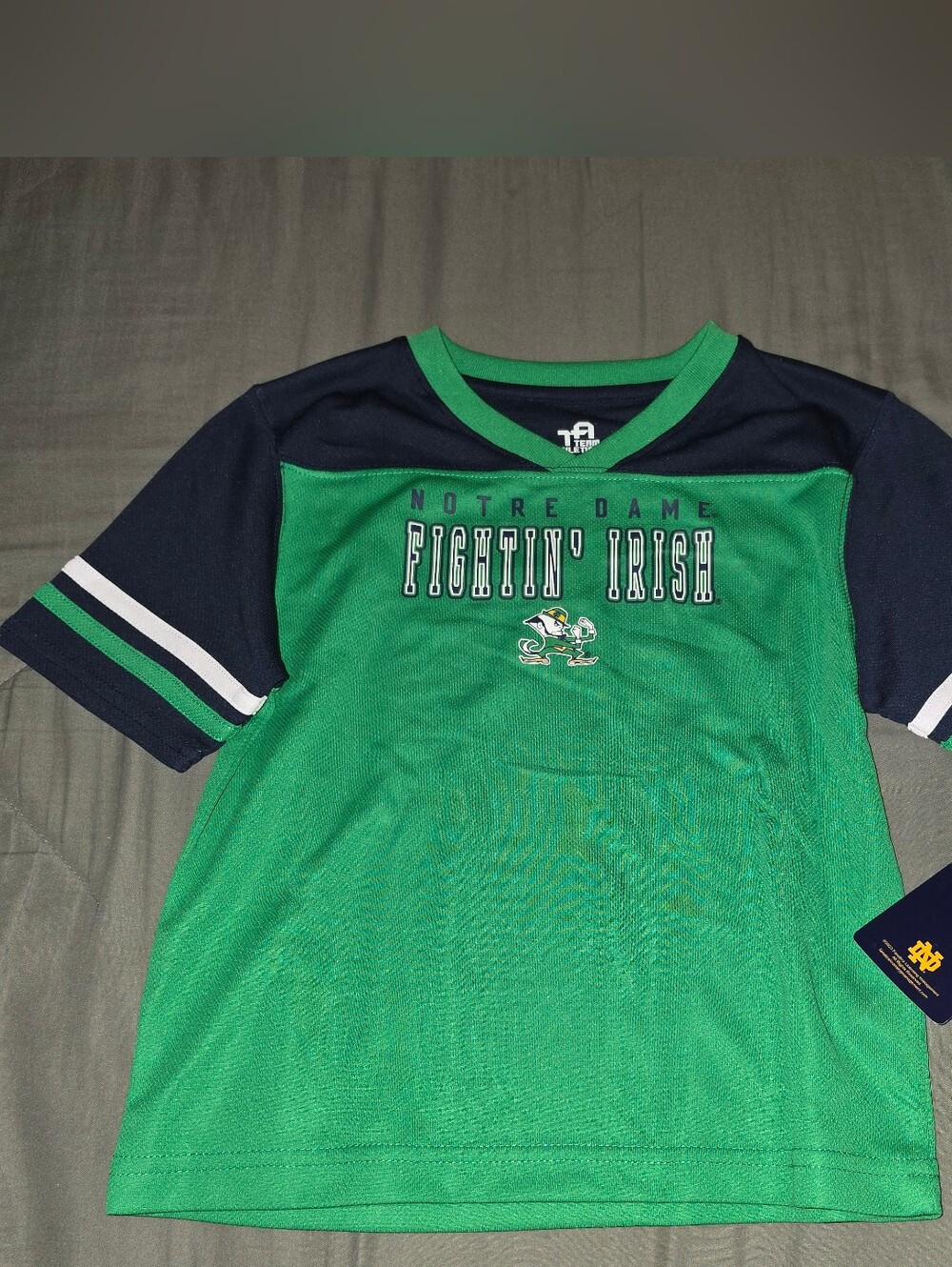 Kids' Green & Navy Notre Dame Fightin' Irish Short Sleeve Tee